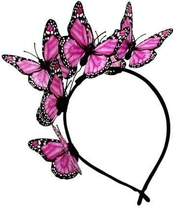 Karneval Schmetterling Haarreif Schmetterling Fascinator Stirnband Schmetterlings Stirnbänder Schmetterling Fascinator Fee Stirnband Schmetterling Kopfschmuck für Karneval (One Size)