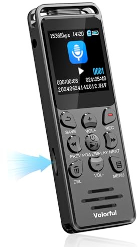 70H Grabadora de Voz Profesional Digital Portátil Volorful