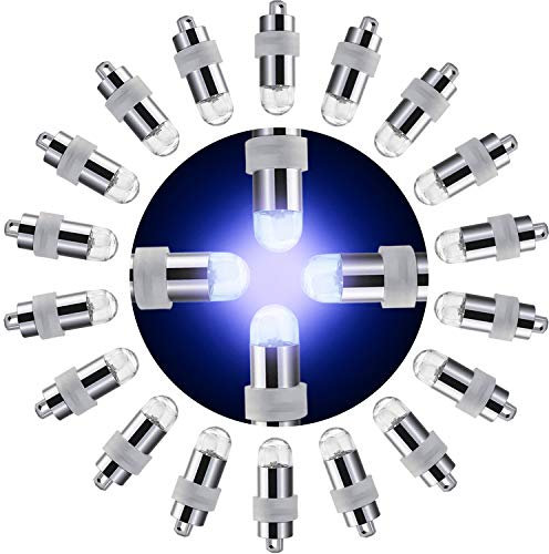 Trimming Shop 10 Stk Mini LED Luftballon Lichter Batterienbetrieben Innen Außen Party Non-Blinking für Laternen - Blau, 10pcs