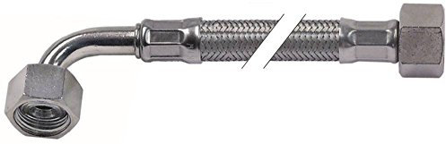 Flexschlauch Anschluss 1: 2: 1/2' 1/2' Arbeitsdruck 10bar gerade-gebogen Länge 1000mm CNS-Umflechtung DN10 Platzdruck 95bar DVGW