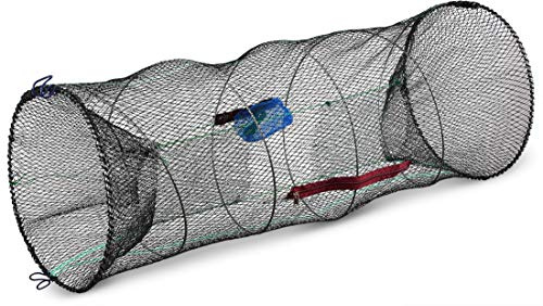 Storfisk fishing & more XXL Köderfischreuse extragroß (90 cm x 40 cm) mit Futtertasche und Öffnung zur Fischentnahme inkl. 3 m Schnur