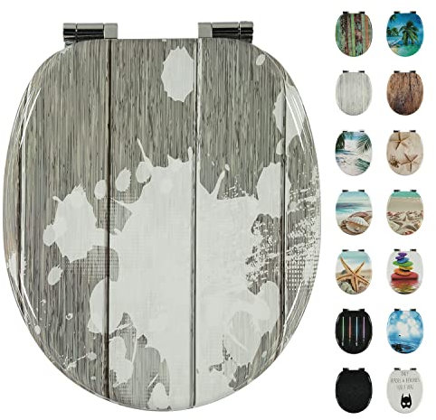 Neu shelfmade Klodeckel mit Absenkautomatik Motiv aus MDF - Toilettensitz mit Absenkautomatik Motiv absenkbarer WC Sitz mit Absenkautomatik Toilettendeckel - Bunte WC Deckel