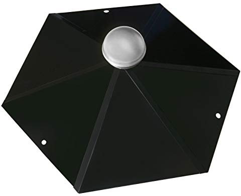 SunnyDeals Pavillon-Haube | Pavillondach 6-eckig | schwarz glänzende Pulverbeschichtung | Edelstahlkugel | edle Optik | Firsthaube | Kantenlänge 25cm