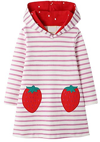 VIKITA Sudaderas para niños Sudaderas con Bordado de Flores Vestido a Rayas Algodón Niña JM7167 5T