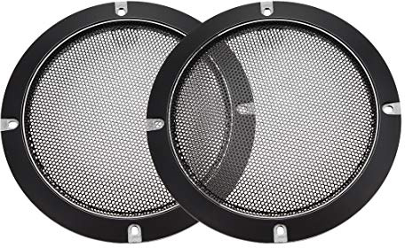 sourcing map Lautsprecher Gitter Abdeckung 5 153mm Schwarz 2 STK. | Masche Dekorativ Kreis Subwoofer Schutz
