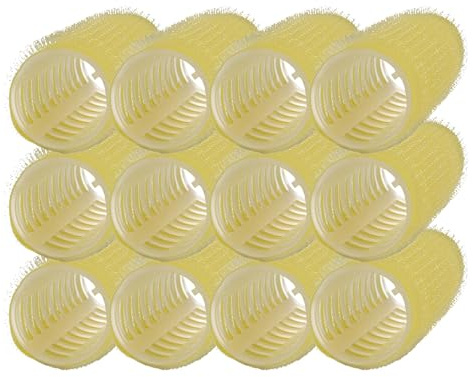 PONIK’S PROFESSIONAL Lockenwickler Klein – Haarrollen 32mm Set 12 Stück & Kleine Lockenwickler Für Kurze Haare – Haarwickler Selbsthaftend Für Heatless Curls, Locken Ohne Hitze, Gelb