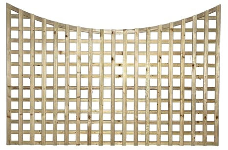 Premier Concave 6x4ft (W: 6ft x H: 4ft) Frameless Rough-Sawn Square Trellis Pressure-Treated Garden Panel 60-70mm Privacy Squares Fence Topper/Wall Art Width 1828mm x Height: 1200mm