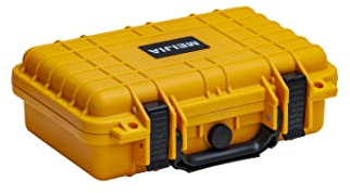 MEIJIA Portable All Weather IP67 Waterproof Protective Hard Case, Small Camera Case,Dry Case with Customizable Foam,Fit Use of Drones, Camera,Equipments, 11.65 ”x8.35”x3.78” (Yellow)