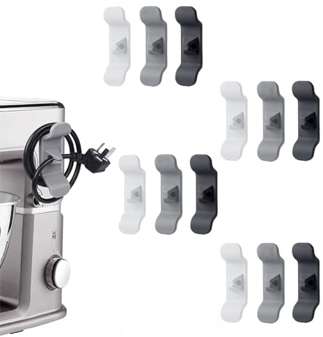 xlwens Organiseur Cordon d'Appareils,12 Pièces,Enrouleurs Adhésives de Cordon,Cable Rangement Enrouleur,pour Appareils de Cuisine/Tv/Chargeur/Voiture/Pc/Bureau/Maison
