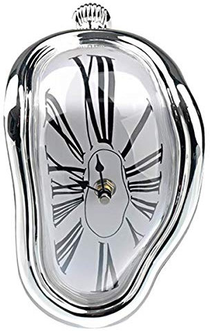 Nicoone Schmelzende Uhr,Lautlos Salvador Dali Uhr,Tischuhren Modern Schmelzende Uhr Deko für dekoratives Zuhause,Büro,Regal,Schreibtisch,Tisch
