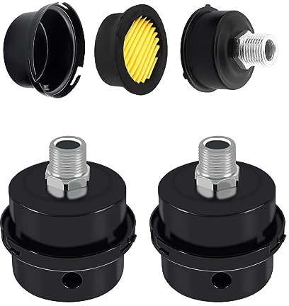 Silencieux filtre air 3/816mm Métal Noir pour compresseur