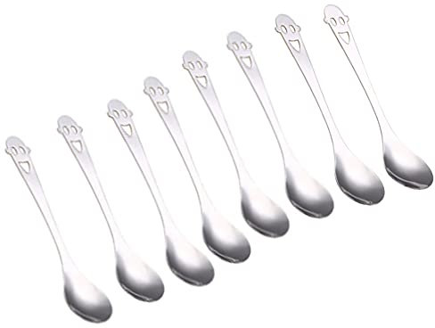 Diyfixlcd 8pcs Coffee Spoons Espresso Spoons Spoon Stainless Steel Teaspoons Dessert Spoons Multifunctional for Rest Coffee, Sugar, Tea, Ice Cream