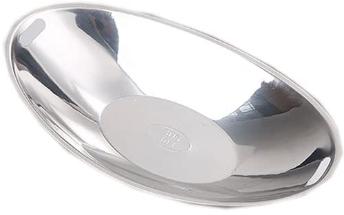 OQHAIR Frutero de Acero Inoxidable, Plato de Frutas, ensaladeras, Bandeja de Postre, vajilla para el hogar, Restaurante, Cocina, Recipiente de Frutas (Color: Plata)