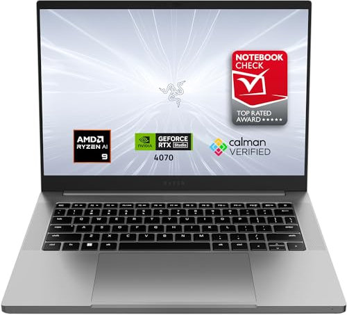 Razer Blade 14 (2024) - 14 Zoll Gaming-Laptop - NVIDIA Geforce RTX 4070 - AMD Ryzen R9-8945HS - 14 LED QHD+ 240Hz Display - Snap Tap (32GB DDR5 RAM, 1TB SSD) QWERTZ DE-Layout | Mercury Silber