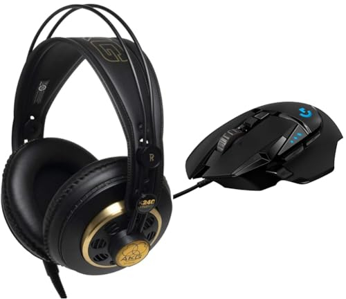 AKG K240 Studio Professioneller & Logitech G502 Hero High-Performance Gaming-Maus mit Hero 25K DPI optischem Sensor