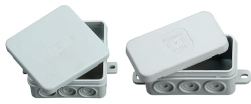 Kopp 347104001 Abzweigkasten Aufputz-Feuchtraum 85x85x40 mm, weiß & Abzweigdose, 86 x 44 x 40mm, ohne Klemmleiste, grau, 371200005