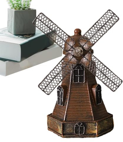 Lnhgh Décoration de Moulin à Vent, Statue de Moulin à Vent hollandais,Moulin à Vent Vintage hollandais | Arts Miniatures et Ornements artisanaux, Statue de Moulin à Vent Vintage exquise pour