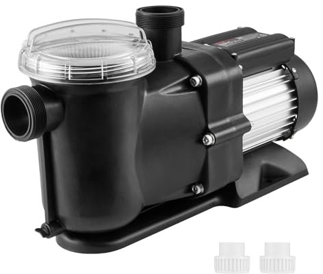 VEVOR Bomba para Piscina Sobre Suelo Bomba para Piscina de Velocidad Única 1500 W 115 GPM Velocidad 2850 RPM con Cabezal Elevador 15 m con Cesta Filtrante para Piscinas Elevadas