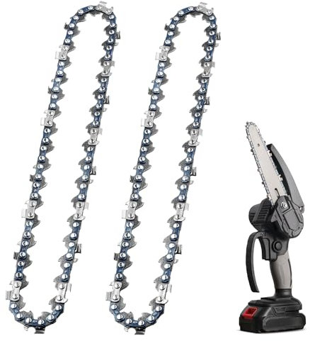 Catena per motosega da 2 pezzi per barra da 6 pollici Catena per motosega piccola Catena per motosega elettrica da 6 pollici Catena per mini motosega Catena per(37 maglie di trasmissione)