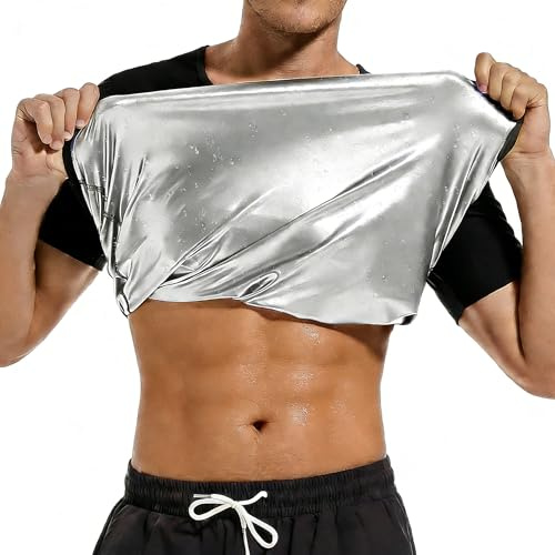 Chemise de sauna à manches courtes pour homme, t-shirt de compression pour homme pour exercice de gym