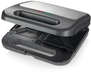 Wintem Tostiera Elettrica 3 in 1 800W con Piastre Interscambiabili Antiaderenti - Ottimo per Cucinare Panini, Toast o Waffle - Dimensioni Compatte e Salvaspazio - Facile da Pulire