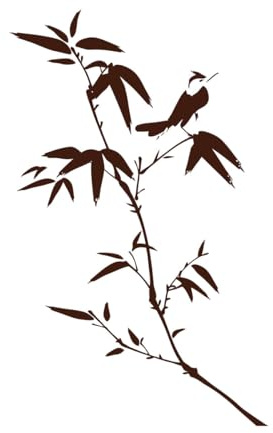 Wall Decal Tree Bamboo Bird Branch Vinyl Sticker Mural Art Home Interior Decorate Wall Tattoo Wallpaper-S-26x42cm