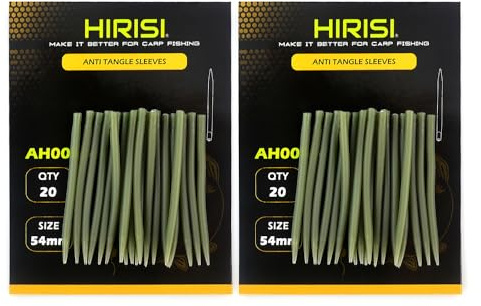 Hirisi Tackle 40 ganci per pesca anti groviglio, terminali terminal Connect per pesca alla carpa, confezione da 20 pezzi, in totale 2 confezioni (FBA-AH008-54MM)