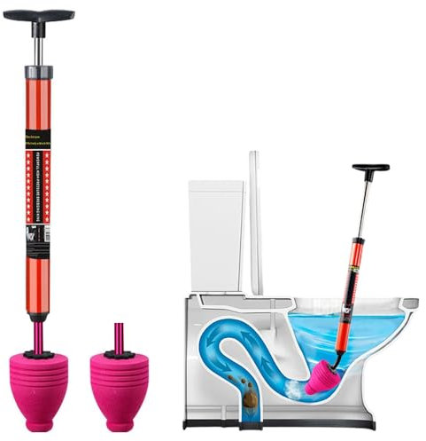 SKIKHN Rohrreinigungspumpe, Leistungsstarker Toilettenpömpel für den Hausgebrauch, Pömpel Abfluss Toilette, Löst Schnell Abflussverstopfung, für Toiletten, Waschbecken, Bodenabläufe