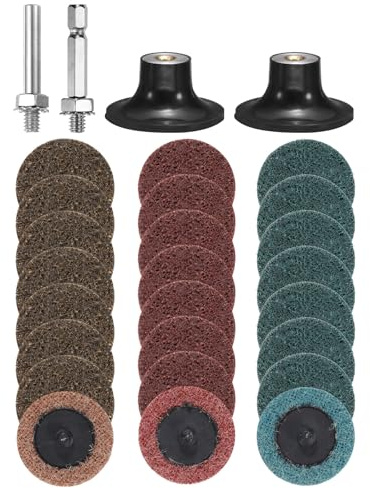 sourcing map 28pcs Quick Change Discs Set 2 Roll Lock Sanding Discs with 1/4 Shank Pad Holder Coarse/Medium/Fine Grit Surface Conditioning Disc for Polish Rust Removal