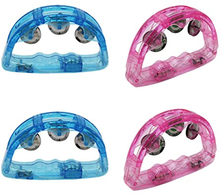 Yardwe 4stücke Flashing Handglocken Pack Leuchtende Kunststoff Tamburin Für Partys Festivals Und Veranstaltungen Brauchbare Neon Spielzeuge Leicht Und Langlebig