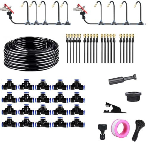 2025 New 20m Irrigation System, 360° Curved Garden Automatic Irrigation System Water-Saving Design, Watering Systems for Outdoor Plants, Garden Watering System Adjustable Bendable Nozzle