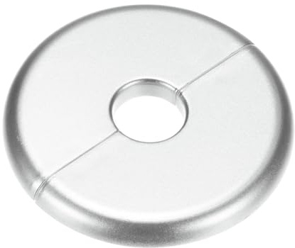 M METERXITY 1-Pack Wall Split Flange, ABS Round Self-Adhesive Escutcheon Plate Cover Buckle for 17mm/0.67in Dia Pipe Accessories/Floor/Ceiling, Plumbing Cover Plates [Silver,6mm/0.24in H]