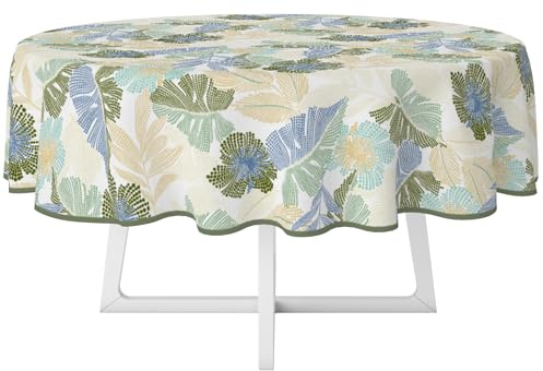 HOME ZEN HOUSEHOLD LINEN TOVAGLIA PLASTICA LAVABILE PVC IMPERMEABILE COPRITAVOLO PLASTIFICATO STAMPATO FELPATO TNT (FANTASIA 4, 160 CM Ø ROTONDO)
