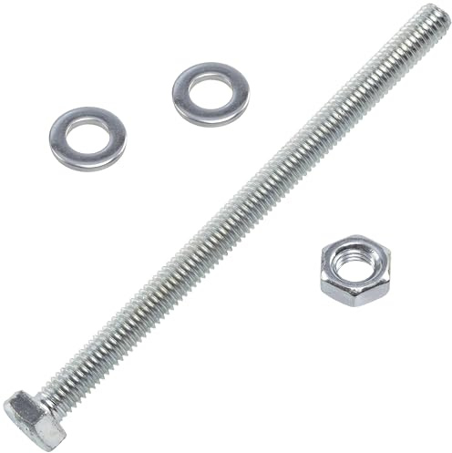 AERZETIX - Juego de 10 tornillos M6x90 mm con cabeza hexagonal + 20 arandelas M6x12 mm + 10 tuercas hexagonales M6 para bricolaje y fijación ligera | en acero