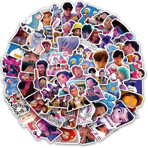 60 Pcs Korean Idol & Demon Movie Hunters Anime - Style Stickers, Waterproof Vinyl Decals for Decorating Laptop, Skateboard, Phone, Guitar, Travel Case, Bike – Ideal for Teenagers and Adults