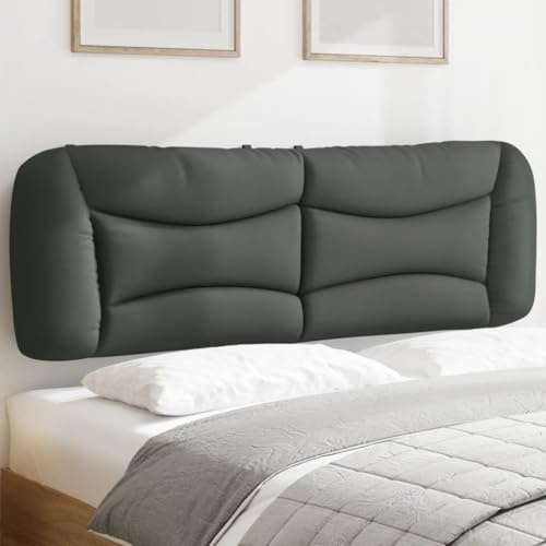 QJBSAVVA Kopfteil Kissen Hvar Dunkelgrau 170x48 cm atmungsaktives Polyester Wandkissen Rückenlehne mit Reißverschluss und Gurten Modernes Design für Bett 160 cm und Wohn Schlafzimmer