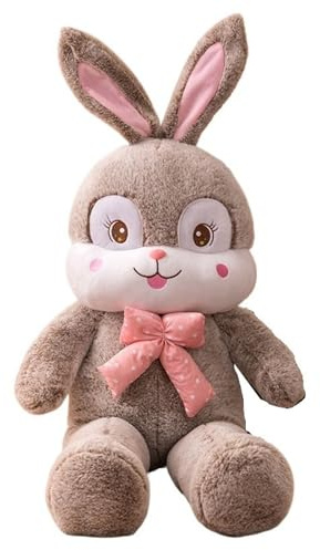 KUKUShining Peluche Lapin, Peluche Douce Et Câline Coussin Décoratif Lapin Aux Longues Oreilles Idéal pour Collectionner(Brown,110cm/43.3in)