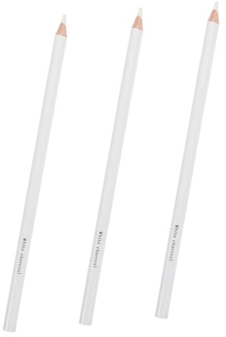 Milisten 3 Pezzi Matite da Disegno a Carboncino Bianco per Schizzi, Matite di Carbone per Evidenziare Dettagli, Strumenti per Pittura Artistica e Disegno Multimediale per Studenti e