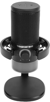 Drfeify USB-Kondensatormikrofon, Professionelle Tonaufnahme für Streaming-Aufnahmen, PC-Telefon, Tischmikrofon aus Zinklegierung und Gold mit RGB-Beleuchtung, für Live-Auftritte von Gamern