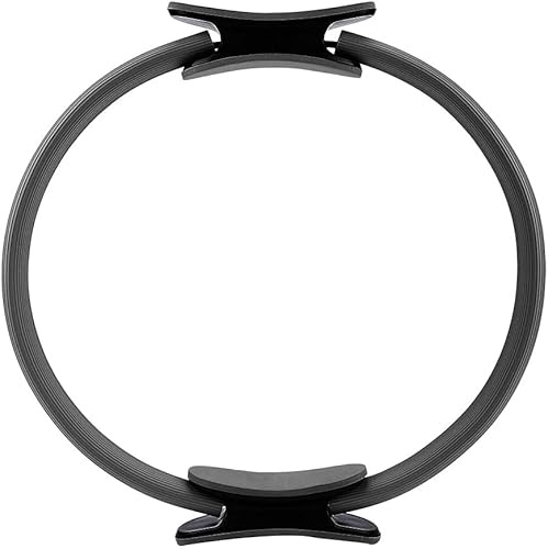 Magic Fitness Loop per pilates, grigio, 3,6 cm con doppia presa, anello di resistenza per cosce e gambe PURIAYA