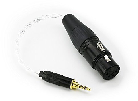 Ablet Adattatore audio da 2,5 mm placcato argento, da maschio bilanciato Trrs a femmina XLR bilanciato a 4 pin, per Astell&Kern AK240 AK380 AK320 Onkyo DP-X1 FIIO X5III XDP-300R