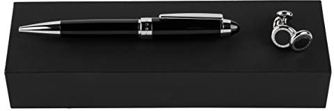 Hugo Boss Set Black Kugelschreiber und Manschettenknöpfe Schwarz im Etui, Größe: ca. 20cm x 4,5cm x 3cm, HPBM014A