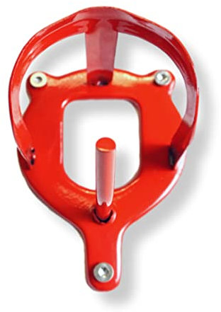 Trensenhalter für Pferde, Reitstall, Sattelkammer | mit Zusatzhaken | zum Aufhängen von Trensen Halfter Kandare | Metall in rot & schwarz | (Rot)