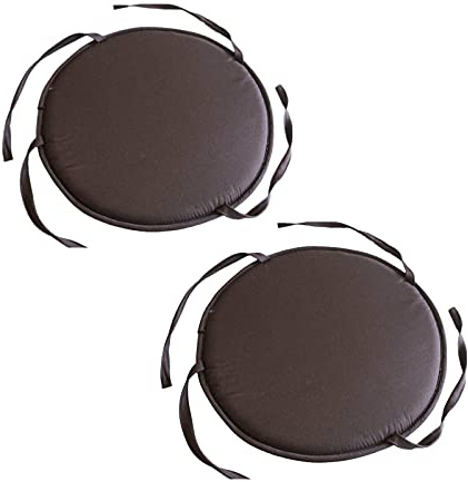 Eme-rald 2 Pack Indoor/Outdoor Chair Pads Round Seat Cushions with Ties Garden Patio Home Cushions Soft Round Chair Pillow atio Furniture Garden Dining Picnic Chair Cushion (Gray)
