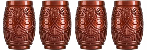 Topkapi Tiki Cocktailgläser Becher Set Mahana – 4 Stück XL ~490ml (Bronze)