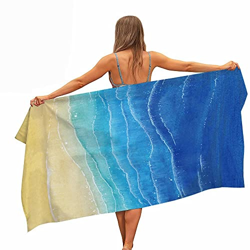 JXSMYT mikrofaser Strandtuch Groß Mit Motiv Badetuch Weich Stranddecke Ultraleicht Handtuch Saugfähig Schnelltrocknend (KUL01,100x200cm)