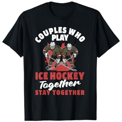 Eishockey Paar Hockeyschläger Eishockeyteam - Puck Eishockey T-Shirt