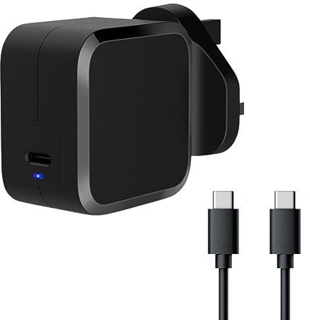 WIKIPARTS* New 45W Type-C UK Plug Charger Compatible with Asus ADP-45EW, Asus ADP-45EW A 0A001-00238300 ADP-45XE B Laptop Power Supply Fast Charging Ac Adapter with USB C TO USB C Cable