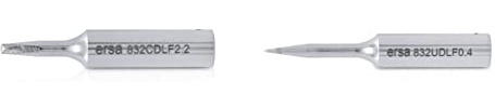 Ersa ERSADUR Dauerlötspitze LeadFree gerade meißelförmig 2, 2 mm 0832CDLF & Dauerlötspitze gerade verlängert bleistiftspitz 0,4 mm Durchmesser mit ERSADUR-LF Beschichtung