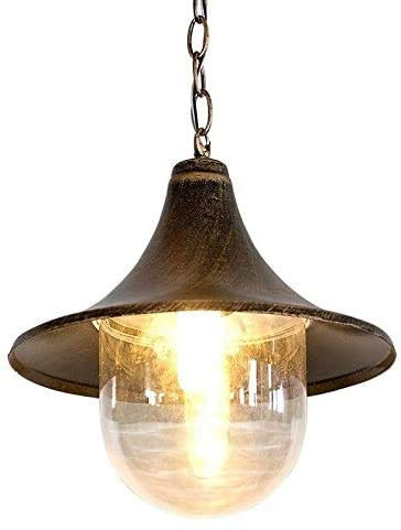 FanXus Lanterne Suspendue Pavillon Réglable Patio Couloir Grape Rack Décoration LED Compatible Plafond Suspension IP44 Étanche Lustre Suspension (Couleur: Noir/Laiton) (Couleur : B) Made in China